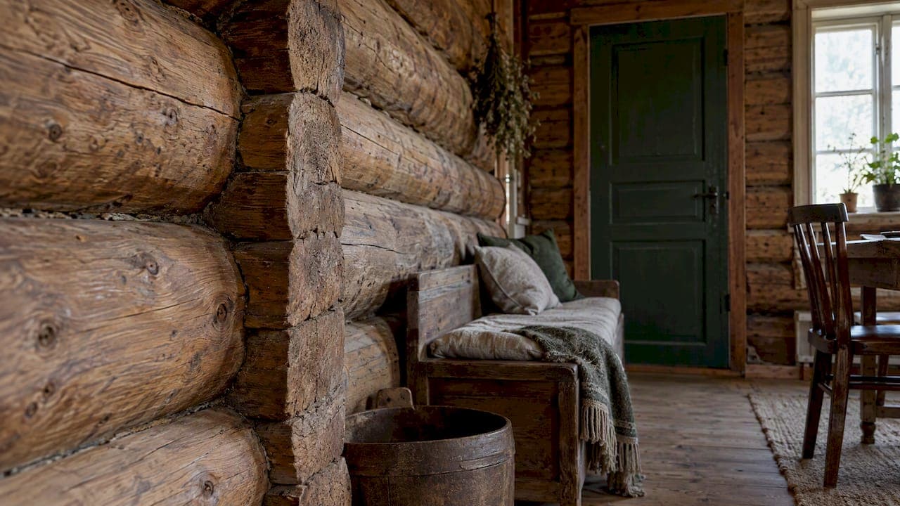 The Feel of a Swedish Log House: What Timber Does to a Room